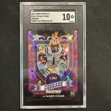 2021 panini prizm draft picks ja'marr chase crsusade Purple Ice /149 162