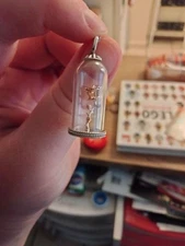 Zales Enchanted Disney 10K Rose Gold Rose In Dome Flower Necklace 925 Sterling