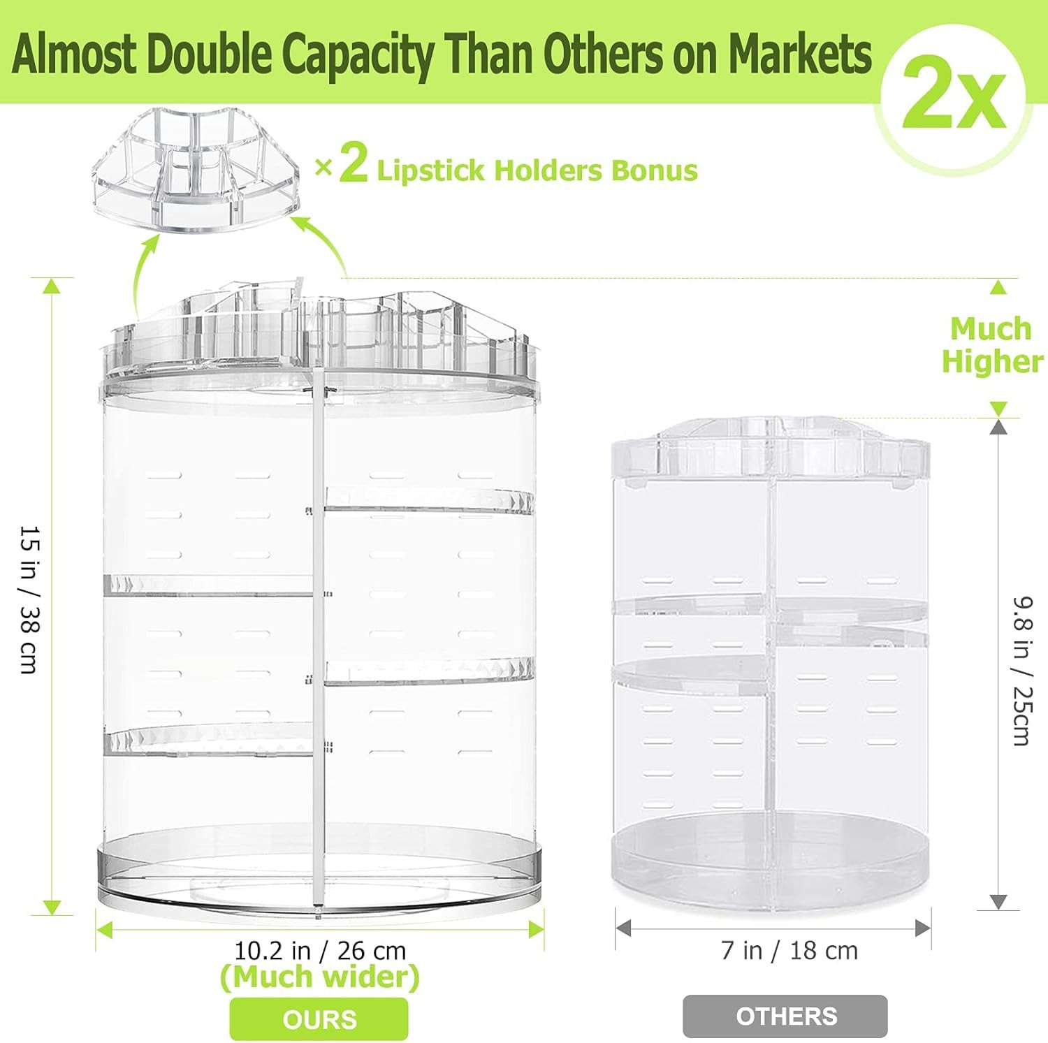 Makeup Organizer 360° Rotante | Espositore Luxury per Skin Care - 3