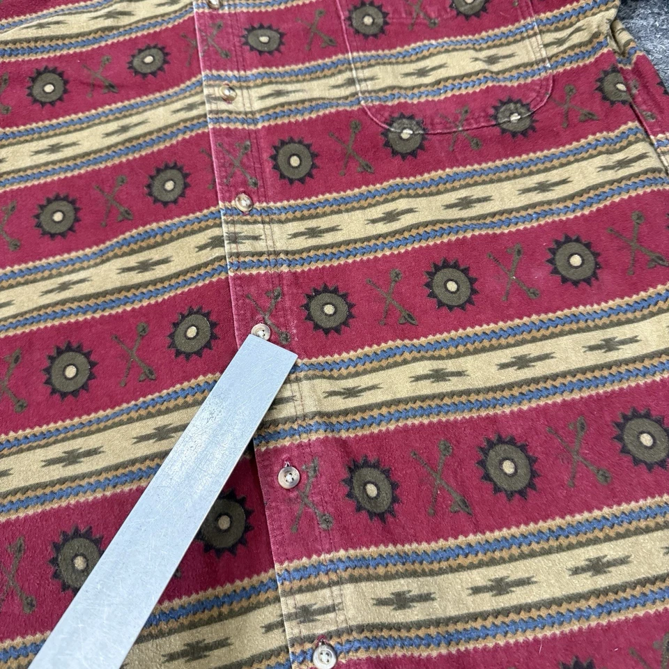 Vintage Woolrich Flannel Shirt Men Medium Aztec Southwestern Print Chamois USA - Image 3 of 4