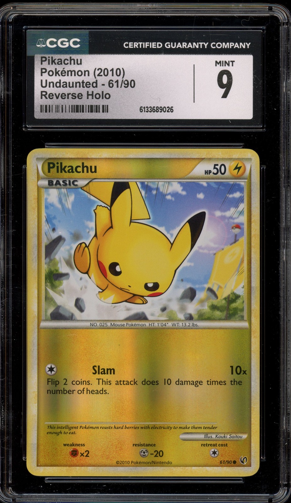 Pokemon Pikachu Undaunted Reverse Holo #61 CGC 9 Mint