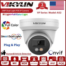 Vikylin 5MP POE IP Camera Dual Light Full Color  IR Light w/Audio Onvif Wired