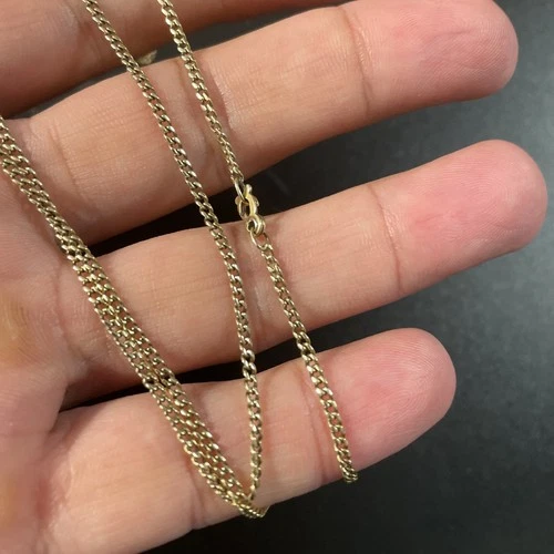 18K Yellow Gold 25” Curb Link Chain With Sister Clasp Wear Or Scrap