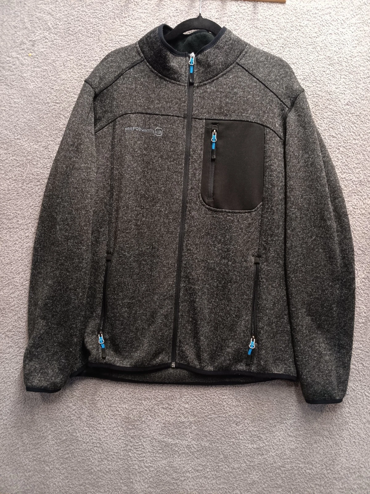 Free Country Women’s XXL / Men's XL Full Zip Fleece Jacket Gray Heather Warm