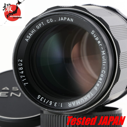 Pentax Super Multi Coated Takumar 135mm f/3.5 Lens M42 w/Caps Tested JAPAN Exc+5