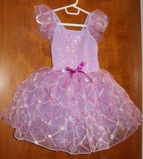 Revolution Dancewear Costume Tutu Girl Tulle Sequin Embroidered Pink Dress Sz SC