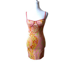 Zara Size Small Mini Dress Bodycon Short Retro Artsy Spaghetti Strap Sexy