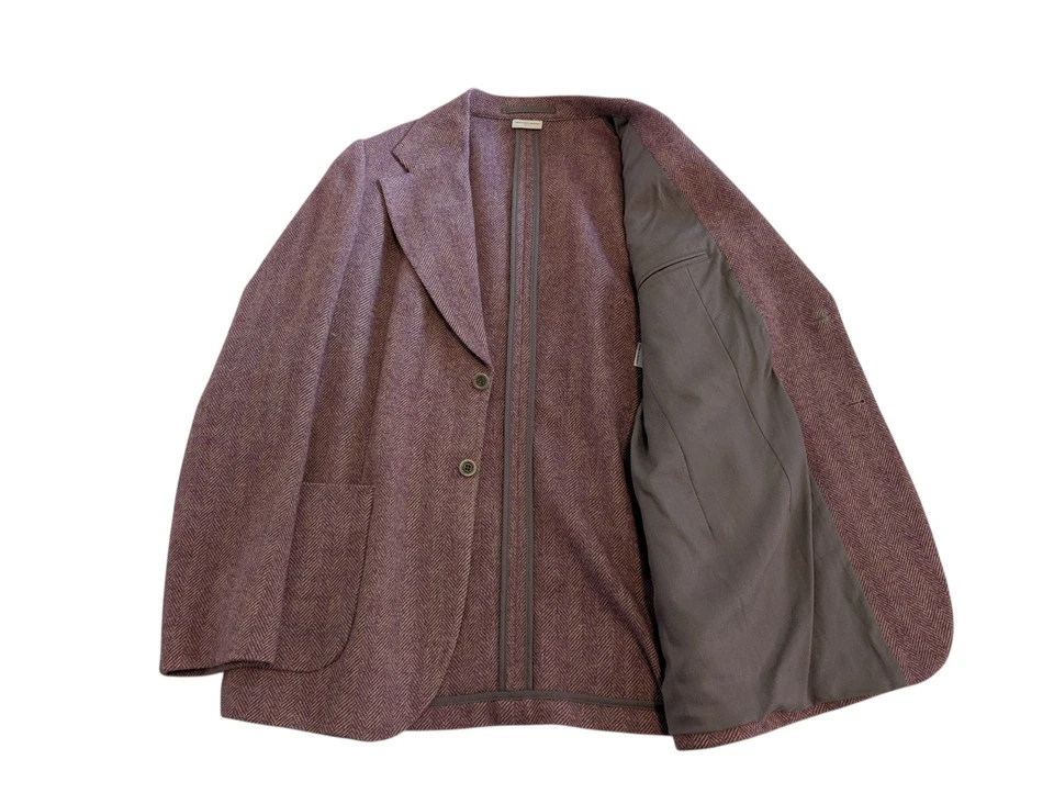 Dries Van Noten Men's Lavender Herringbone Tweed Jacket Size IT50 - Image 4 of 4