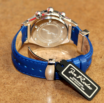 Joe Rodeo Tic Tac Toe SS Men's Blue Dial Diamond Chronograph Watch