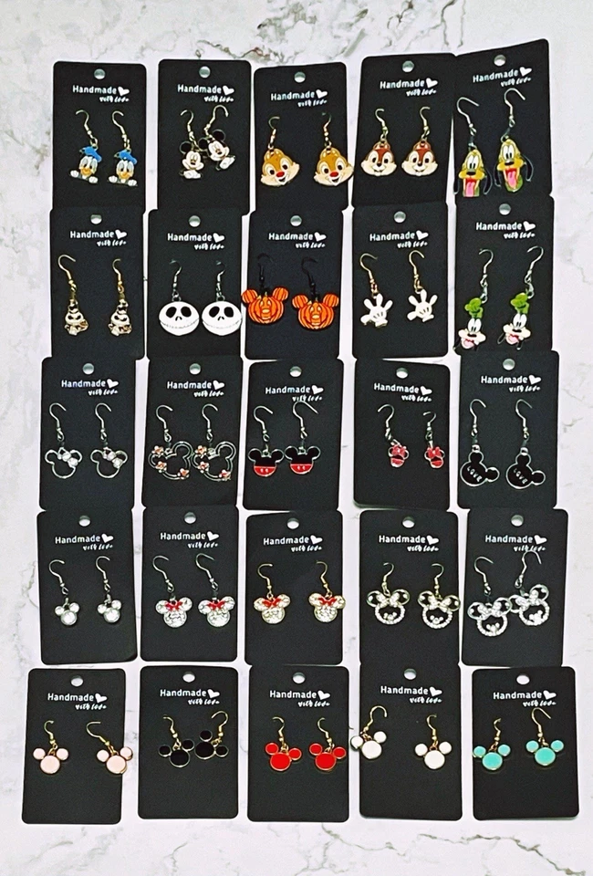 Handmade Disney Characters and Low Key Disney Earrings Assorted Set. Lot of 25. - Image 3 of 3