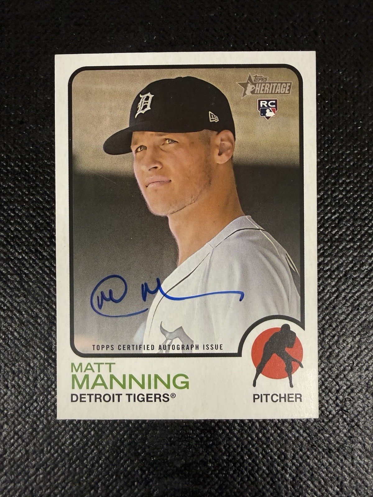 2022 Topps Heritage Baseball Matt Manning Real One Auto #ROA-MMG Detroit Tigers