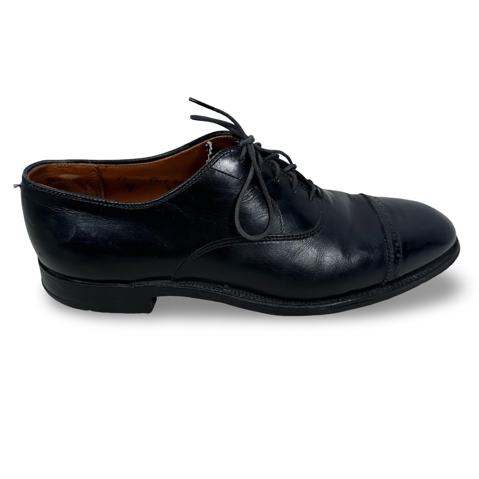 Alden 901 Black Calfskin Perforated Straight Tip Bal