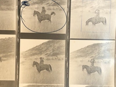 NEWLY FOUND! Hendrickson PHOTO Contact Sheet Proof & Negatives COWBOY ON HORSE