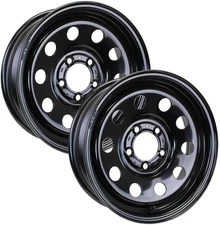 eCustomrim 2-Pk Trailer Wheel Black Rims 15x5 15" Modular Style 5 Lug On 4.5 in.