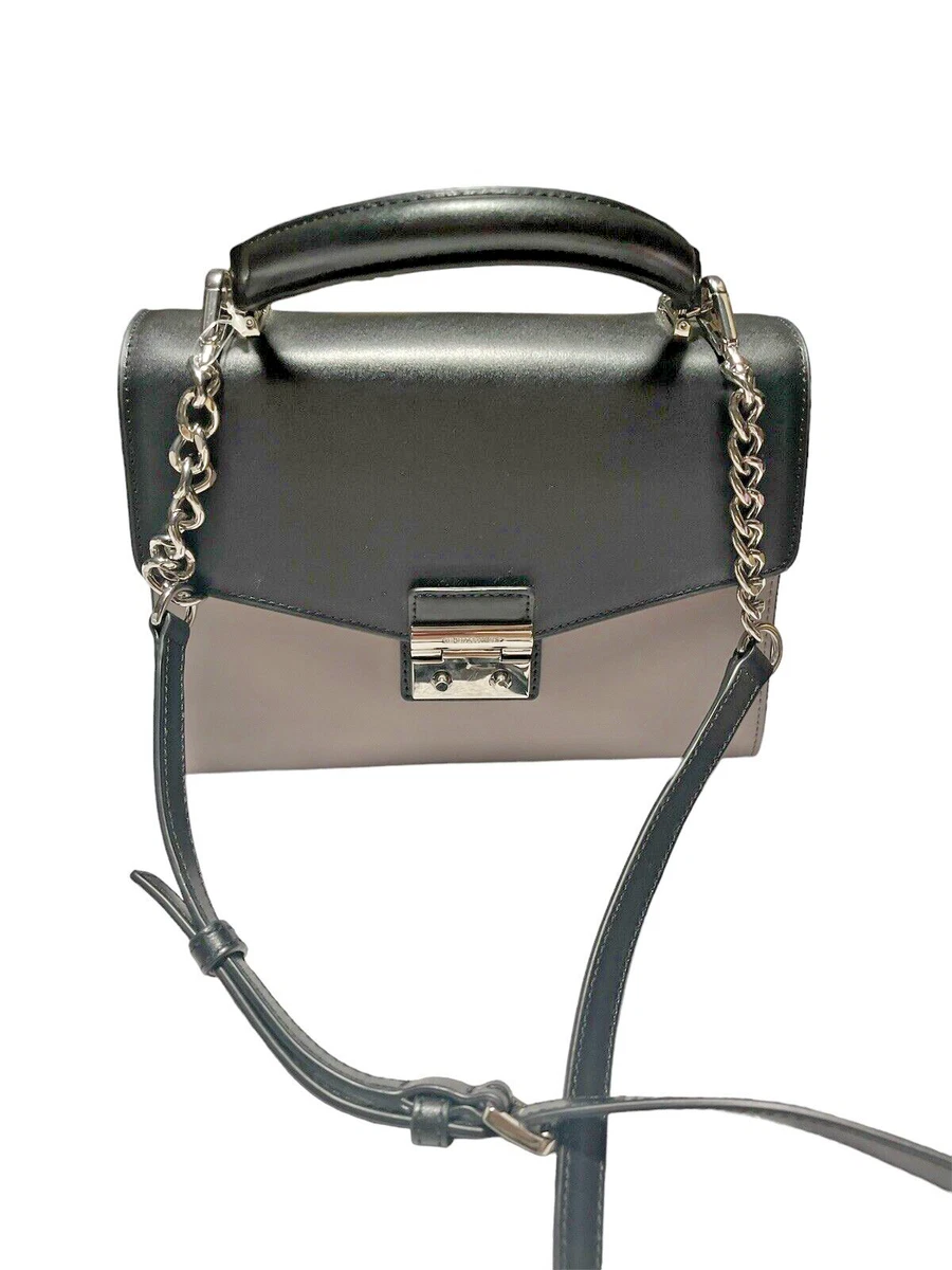 Michael Kors Selma Mini Messenger Leather Crossbody Bag Pearl Grey