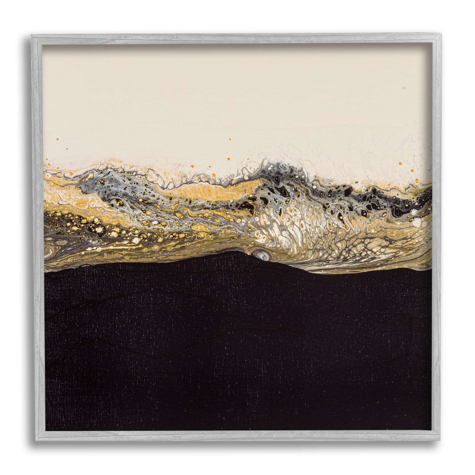 Glam & Black Splash Gray Framed Giclee Art Design by Ruth Fromstein