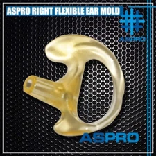 RIGHT LARGE FLESH FLEXIBLE SEMI CUSTOM EAR MOLD INSERT SOFT RUBBER GEL EARPIECE