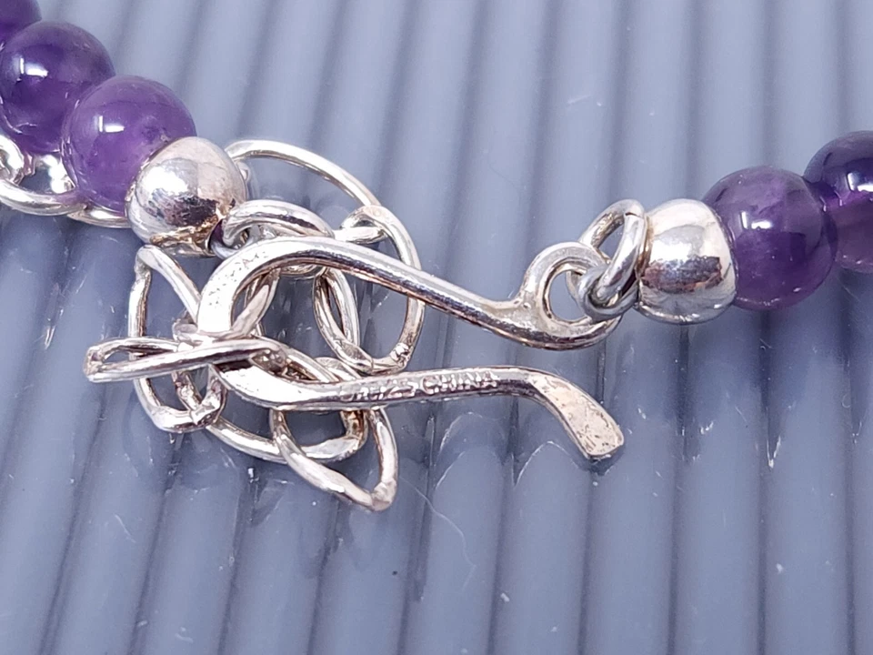 Collar De Colección DTR Jay King Plata Esterlina Amatista Larimar Cuentas 19" Foto 3 de 4