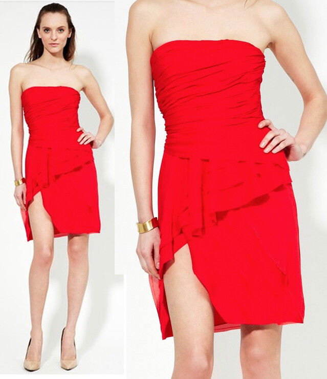 intermix red dress INTERMIX Twist Front Satin dress. SIZE-S, COLOUR-RED&MAROON, $285