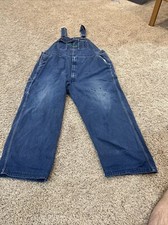 KEY Imperial Distressed Carpenter Bib Overalls 100 Cotton Size 46 X 28