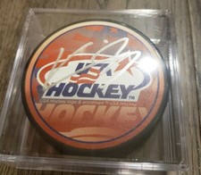 Kieffer Bellows Team USA Signed Puck Auto Autograph w/ Holder Case NHL