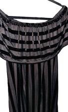 womens black off shoulder stripe dress medium 