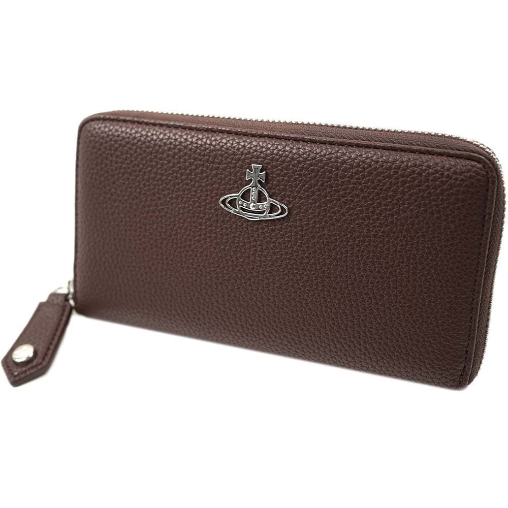 【Vivienne Westwood】Women Grain Leather Zip-Around Wallet Vivienne Westwood | Bags | Vivienne Westwood Orb Brown