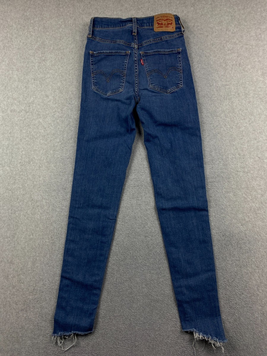Levi's Women's Size 24 w24 Blue Denim Red Tab Distressed Mile High