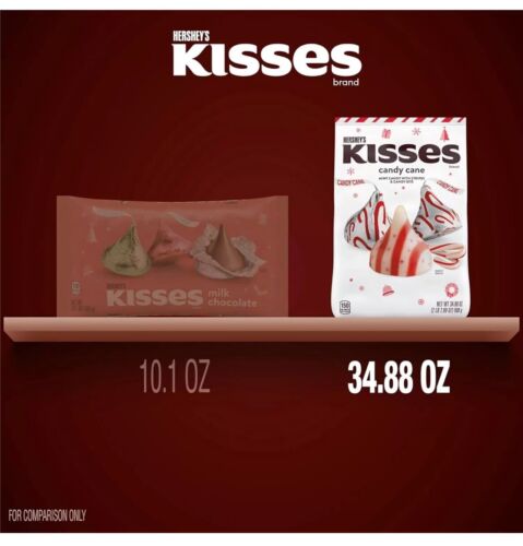 HERSHEY'S KISSES Candy Cane Flavored, Limited Edition Christmas Bulk Bag 2.2 lb - Picture 6 of 6