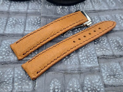 19mm/16mm Ostrich Leather Watch Band  Exotic leather Minimalist Design