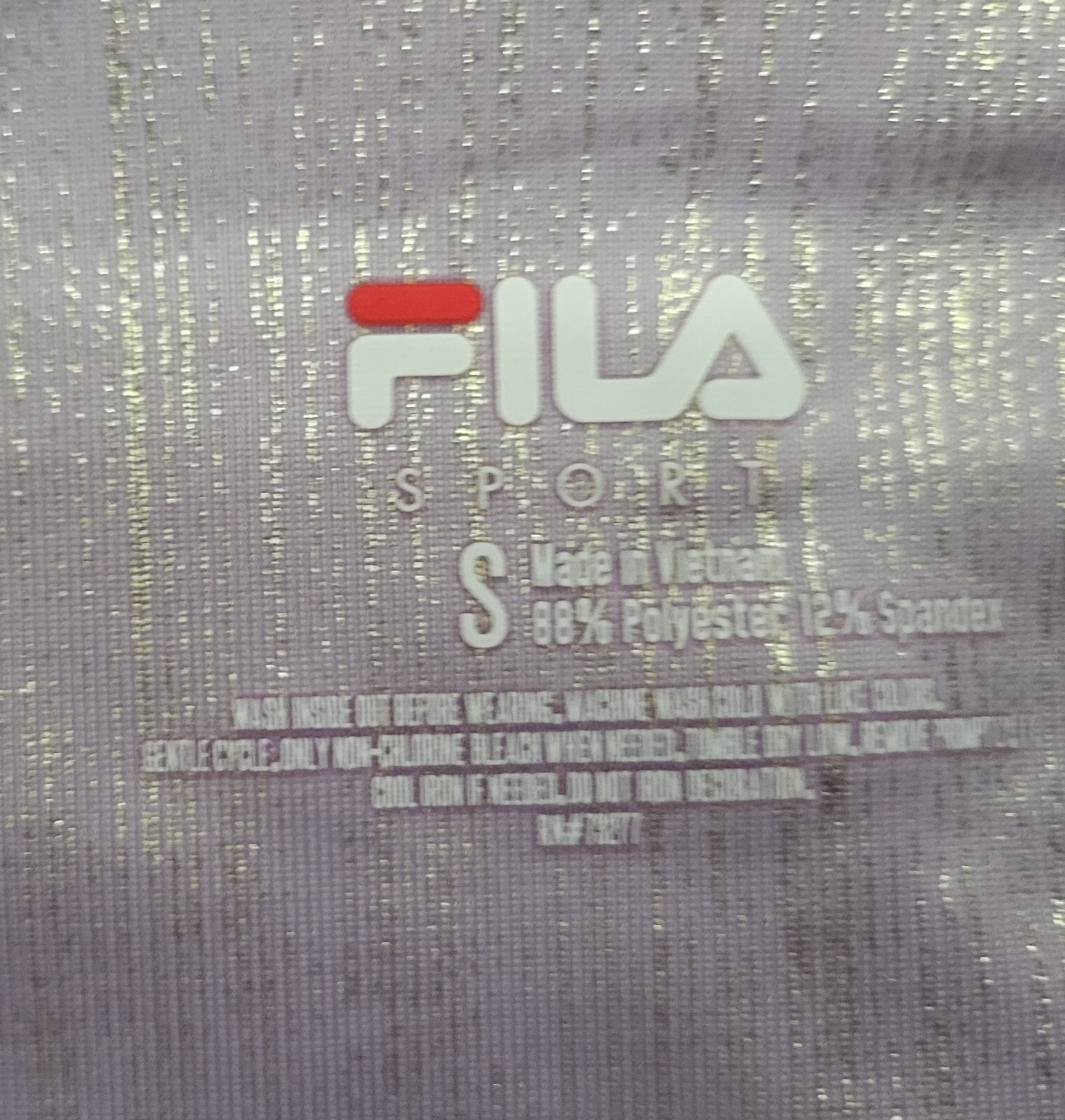 FILA Tru Leggings Asciutti 7 8 Grattacieli Lavanda Liam Metallico Nuovi con etichette al dettaglio $45 piccoli