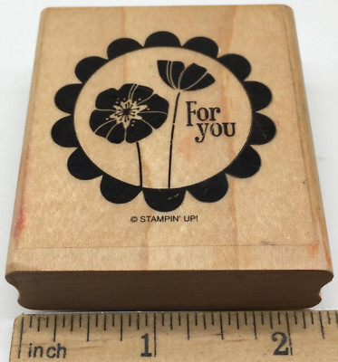POPPY FLOWERS FOR YOU SCALLOP CIRCLE PUNCH BUNCH Stampin' Up! Rubber Stamps SEAL