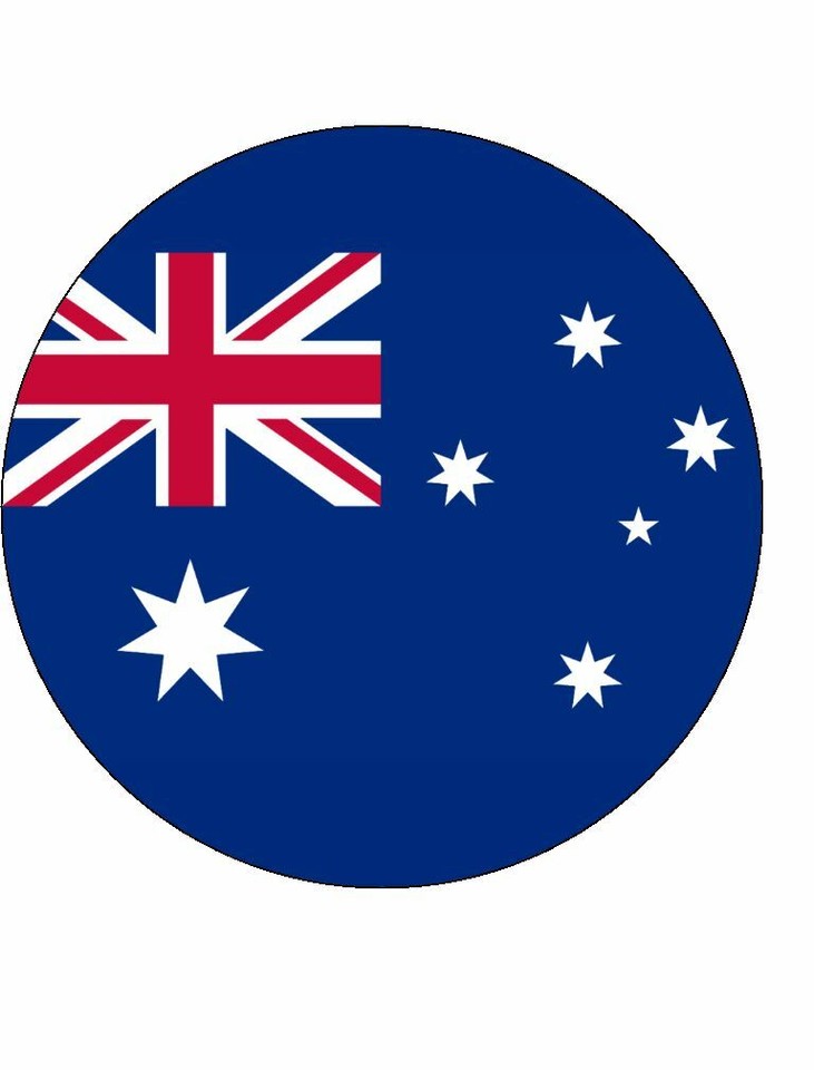 15x AUSTRALIA 4cm Rice Paper Cup Cake Fairy Toppers AUSTRALIAN FLAG ...