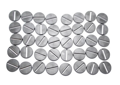 Black Plastic Slotta, Slotted  Bases - 25x25mm Round Bases  - Warhammer, 40K X40