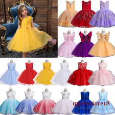 Little Girls Princess Tutu Dress Bridesmaid Formal Kids Birthday Pageant Gown
