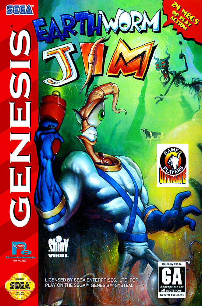 EarthWorm Jim Sega Genesis BOX ART Premium POSTER MADE IN USA