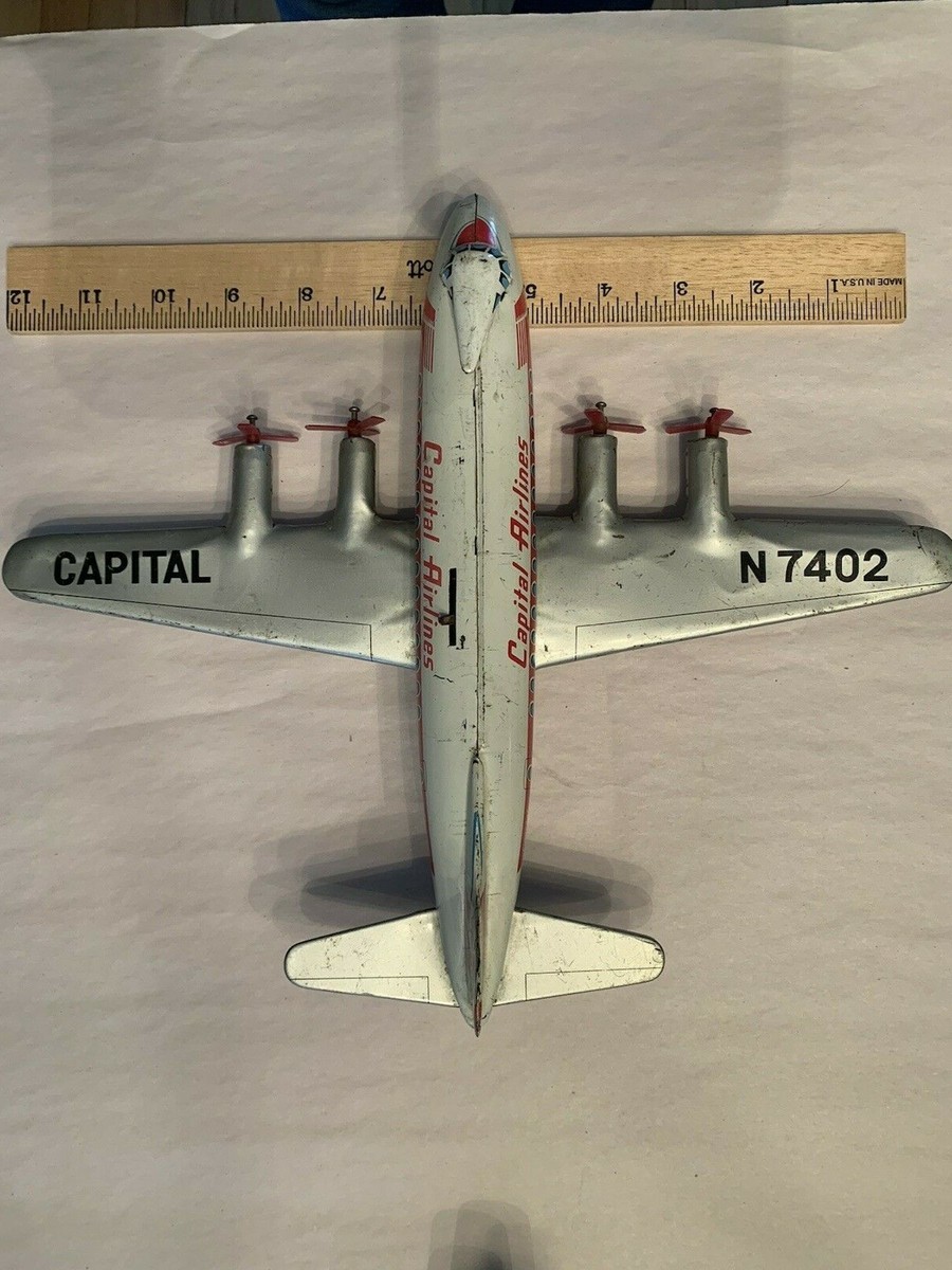 Vintage Lin Mar tin toys Capital Airlines Airplane Made in