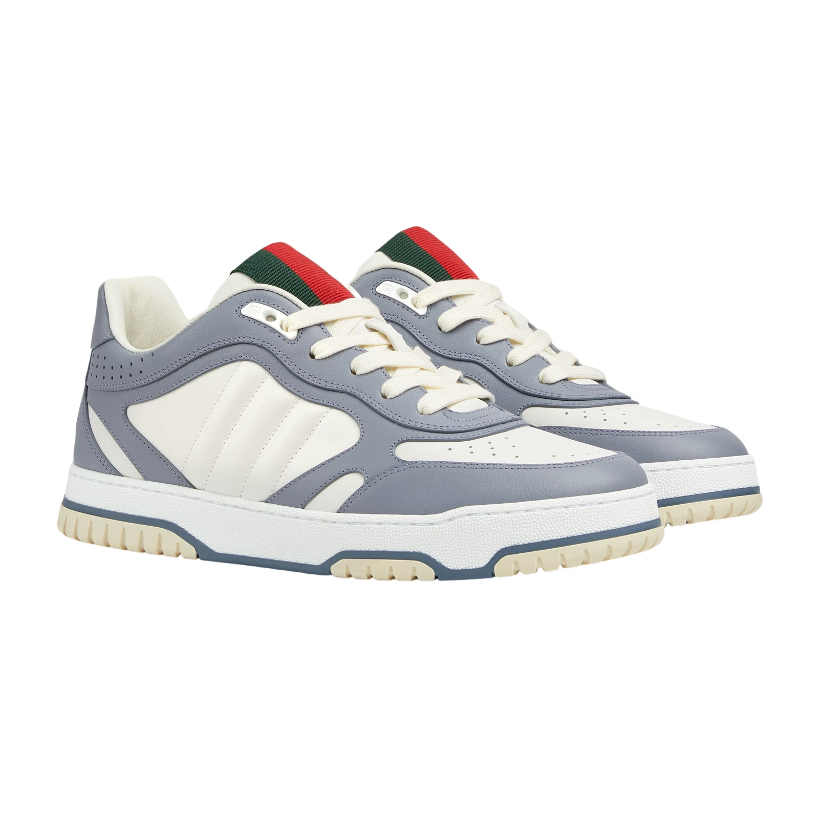 Baskets homme GUCCI Re Web en cuir blanc/gris neuves et authentiques