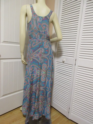 Amanda Uprichard Womens Long Maxi Dress Medium 100% Silk High-and-Low Hi-Lo Blue - Picture 10 of 12