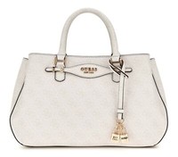 Guess Katya Girlfriend Satchel Handtasche UmhäNgetasche White Logo Creme Neu