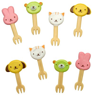 Kotobuki Food Picks for Bento Boxes, Animal Faces
