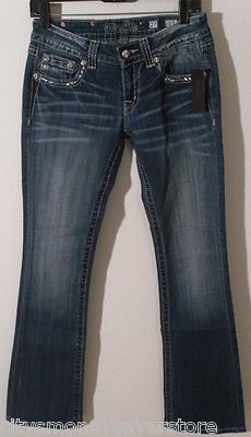 NWT Miss Me Womens Signature Boot Cut Jeans Fleur De Lis 27 Medium