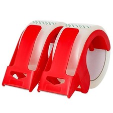 CHUANGSEED 2-Pack Clear Packing Tape with Dispenser -2.7mil x 1.88" x 55Y