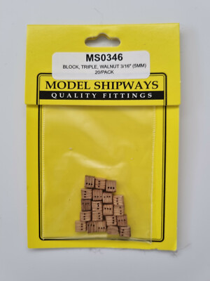 Model Expo MS0346 - Block, Triple Scheibe, Walnut 3/16 '' (5mm) 20 / Pack