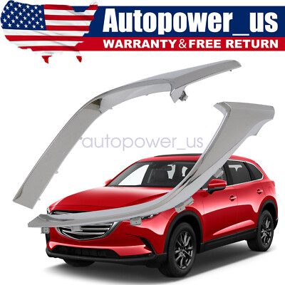 New Front Grille Molding Trims Left & Right Side Chrome Fit 2016-2023 Mazda CX9