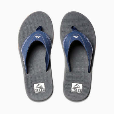 REEF Mens Fanning Flip Flops Navy/Shadow Casual/Beach Summer Sandals 