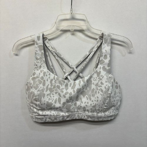 Sujetador deportivo Lululemon Free to Be Serene soporte ligero talla 10 gris D010-18