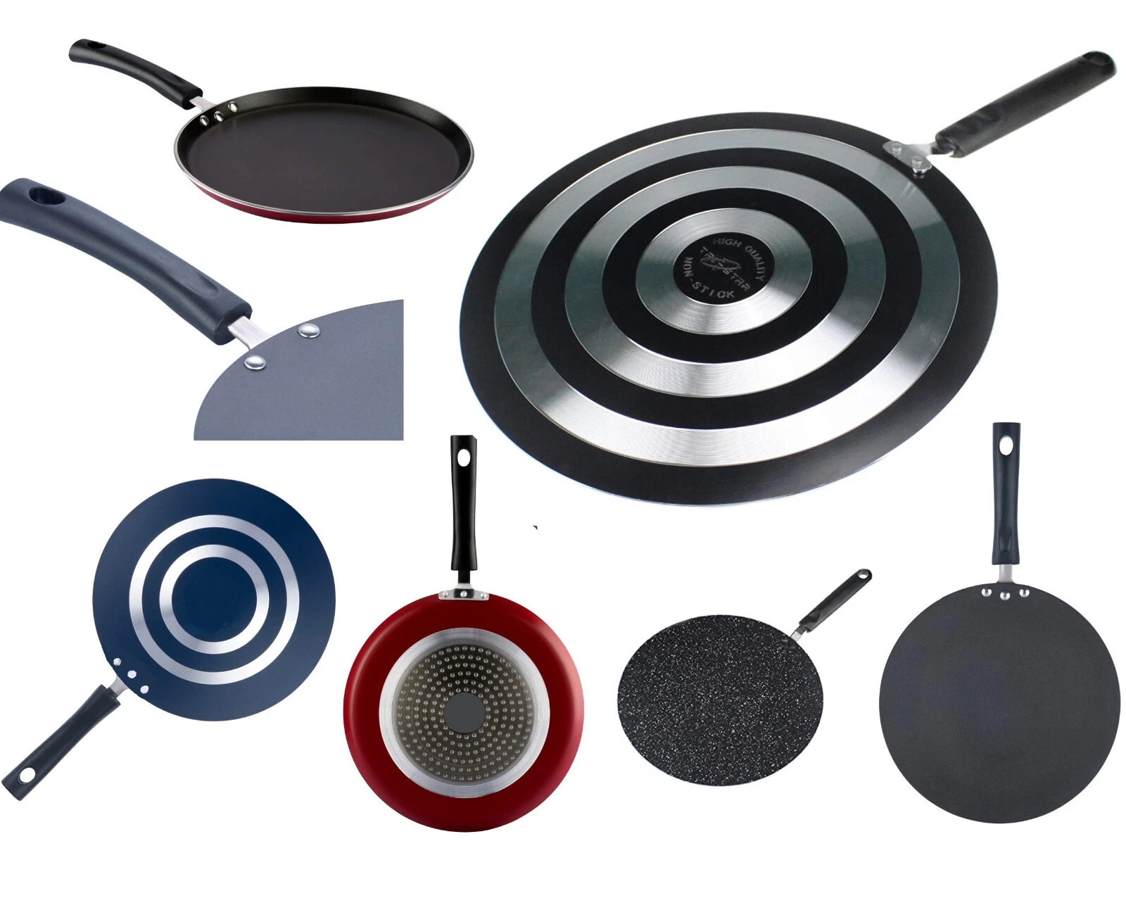 Tawa Fry Pan Cooking Kitchen Handle Roti Bread Pancake Cookware Cook Kitchenware