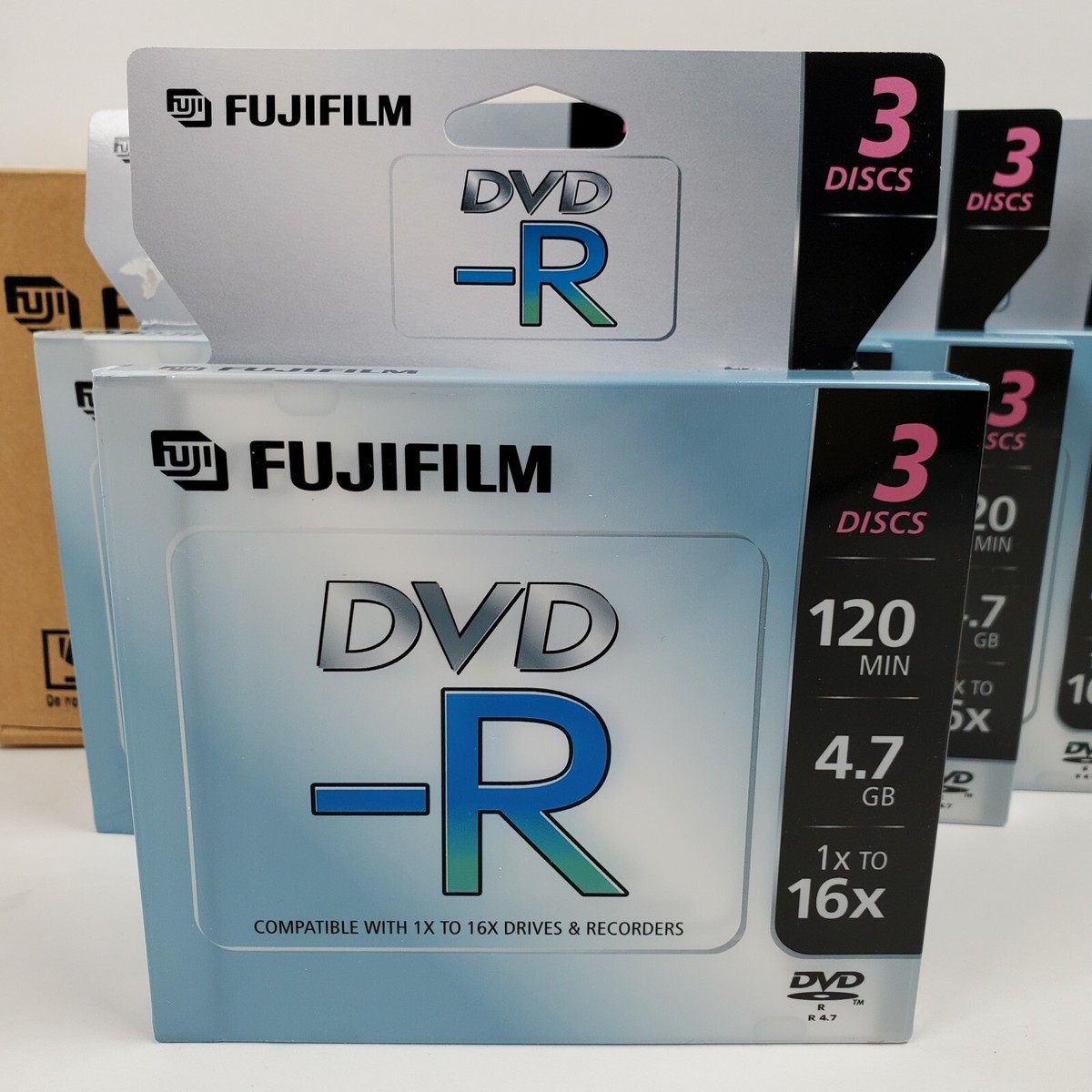Lot of 5 - 3 Pack Fujifilm DVD-R 4.7GB 120min 1x-16x (15