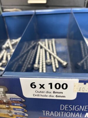 M6 x 100 mm Donnerschrauben Sechskantkopf Stahl selbstschneidend Multi Fix Betonschraube